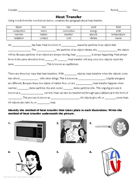 heat transfer worksheet 8th grade answer key